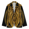 Gold Viking Norse God Odin Print Men's Cotton Blazer