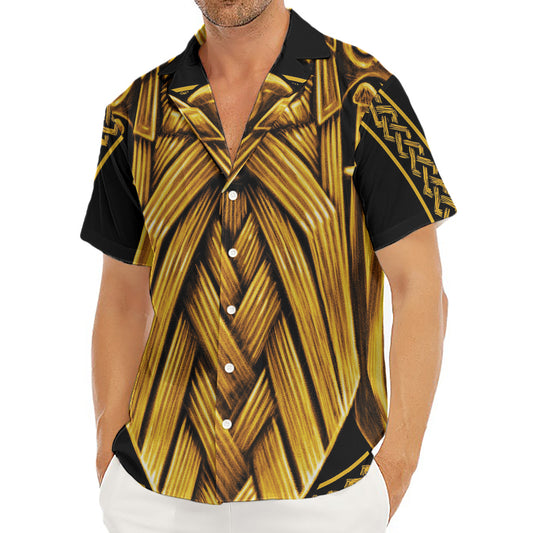 Gold Viking Norse God Odin Print Men's Deep V-Neck Shirt