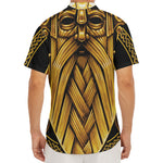 Gold Viking Norse God Odin Print Men's Deep V-Neck Shirt