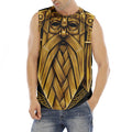 Gold Viking Norse God Odin Print Men's Fitness Tank Top