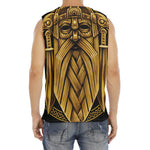 Gold Viking Norse God Odin Print Men's Fitness Tank Top