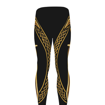 Gold Viking Norse God Odin Print Men's leggings