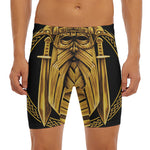 Gold Viking Norse God Odin Print Men's Long Boxer Briefs