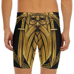 Gold Viking Norse God Odin Print Men's Long Boxer Briefs