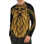 Gold Viking Norse God Odin Print Men's Long Sleeve Rash Guard