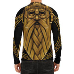 Gold Viking Norse God Odin Print Men's Long Sleeve Rash Guard