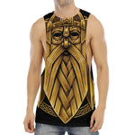 Gold Viking Norse God Odin Print Men's Muscle Tank Top