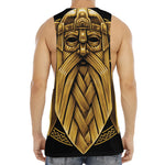 Gold Viking Norse God Odin Print Men's Muscle Tank Top
