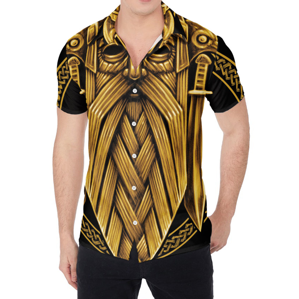 Gold Viking Norse God Odin Print Men's Shirt