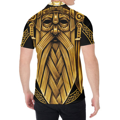 Gold Viking Norse God Odin Print Men's Shirt
