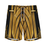 Gold Viking Norse God Odin Print Men's Sports Shorts
