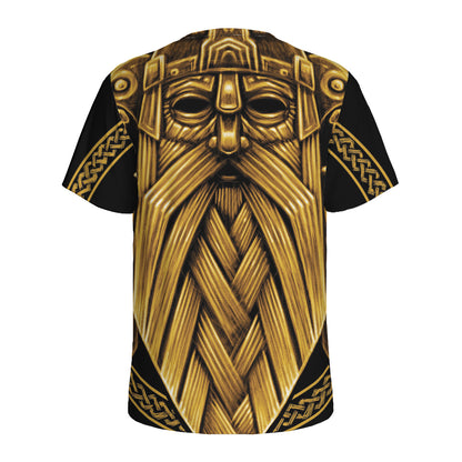 Gold Viking Norse God Odin Print Men's Sports T-Shirt