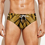 Gold Viking Norse God Odin Print Men's Swim Briefs