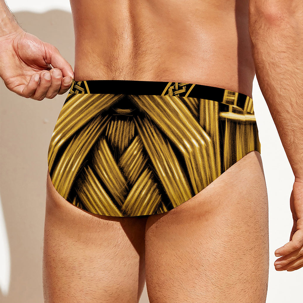 Gold Viking Norse God Odin Print Men's Swim Briefs