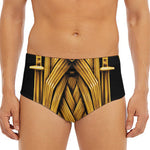 Gold Viking Norse God Odin Print Men's Triangle Swim Briefs
