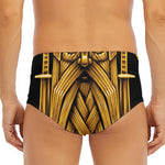 Gold Viking Norse God Odin Print Men's Triangle Swim Briefs