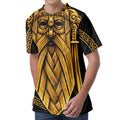 Gold Viking Norse God Odin Print Men's Velvet T-Shirt