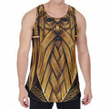 Gold Viking Norse God Odin Print Men's Velvet Tank Top