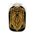 Gold Viking Norse God Odin Print Mesh Laundry Hamper