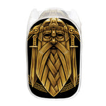Gold Viking Norse God Odin Print Mesh Laundry Hamper