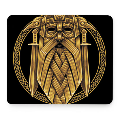 Gold Viking Norse God Odin Print Mouse Pad