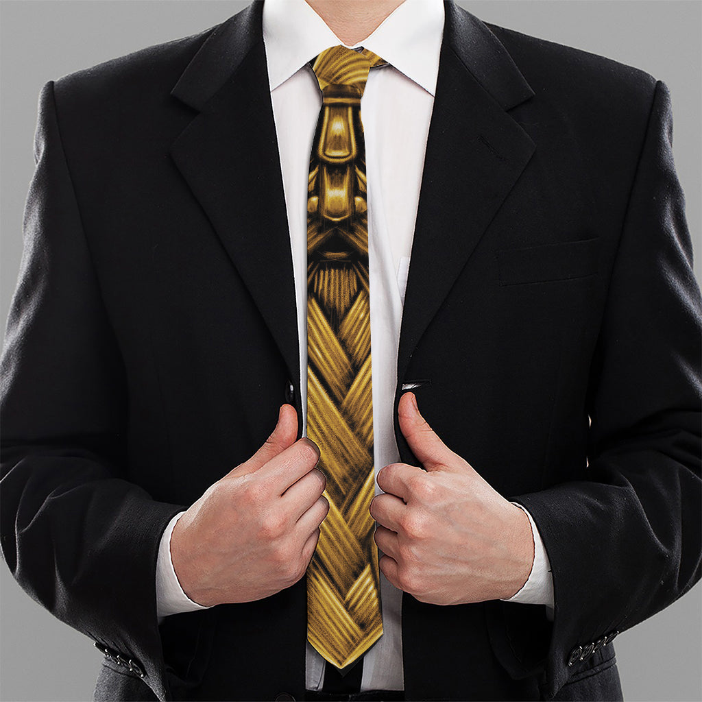 Gold Viking Norse God Odin Print Necktie