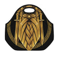 Gold Viking Norse God Odin Print Neoprene Lunch Bag
