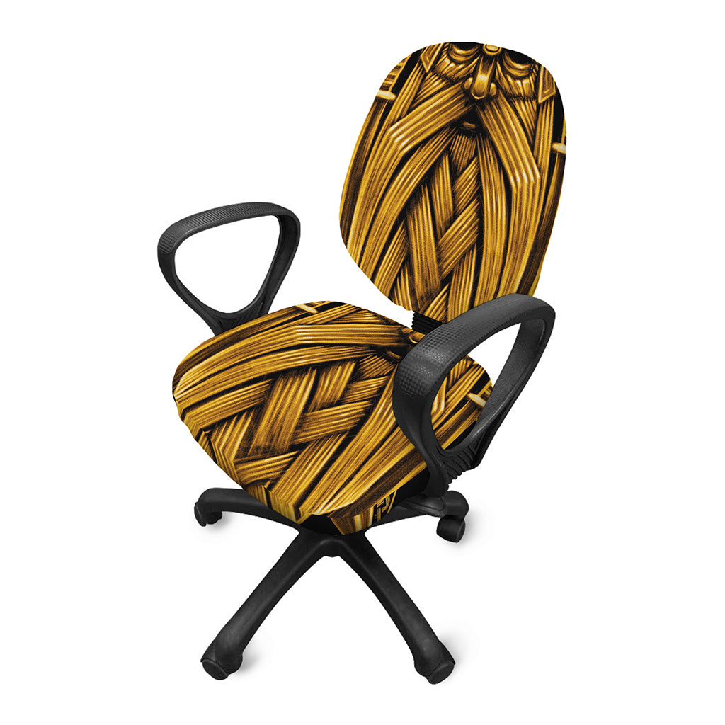 Gold Viking Norse God Odin Print Office Chair Cover