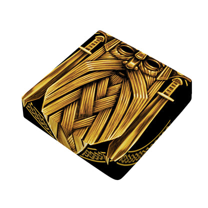 Gold Viking Norse God Odin Print Outdoor Seat Cushion Cover