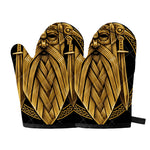 Gold Viking Norse God Odin Print Oven Mitts