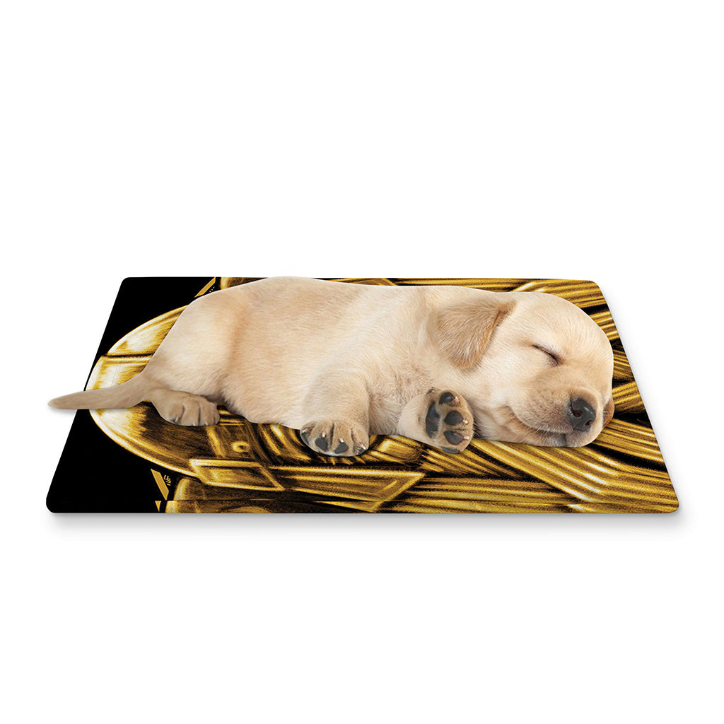 Gold Viking Norse God Odin Print Pet Cooling Mat Cover