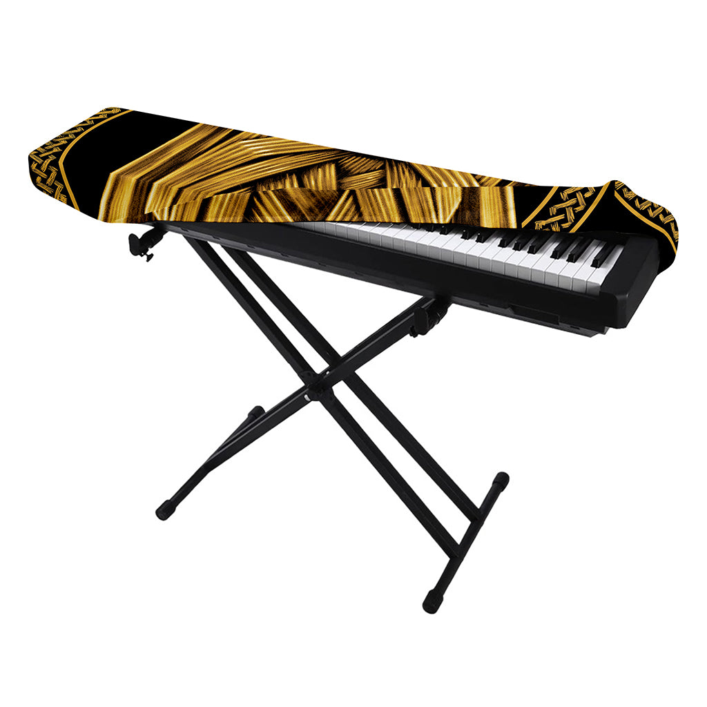 Gold Viking Norse God Odin Print Piano Keyboard Cover
