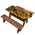 Gold Viking Norse God Odin Print Picnic Table Cover