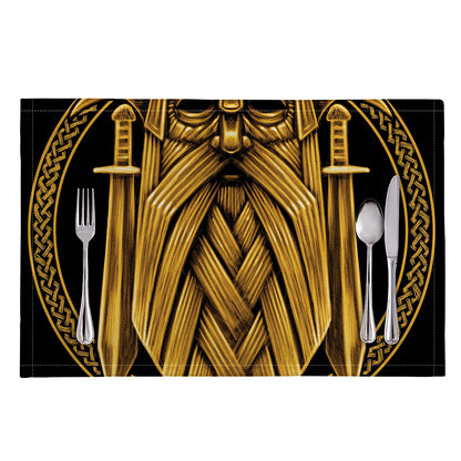 Gold Viking Norse God Odin Print Placemat
