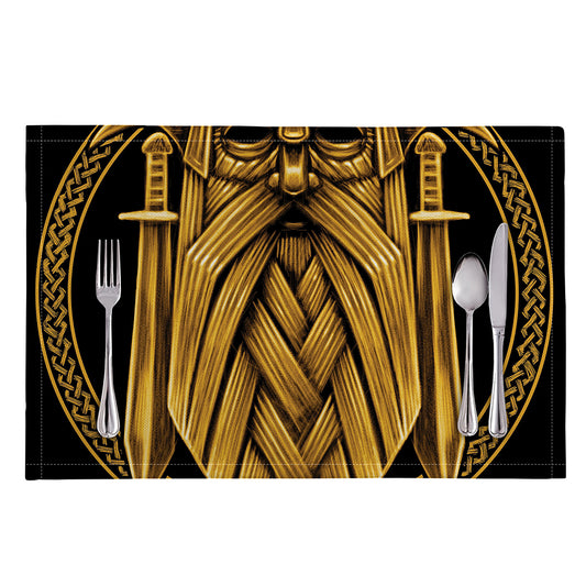 Gold Viking Norse God Odin Print Placemat