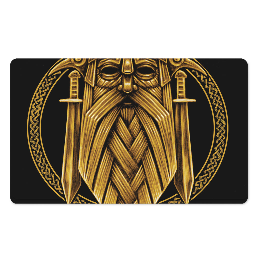 Gold Viking Norse God Odin Print Polyester Doormat