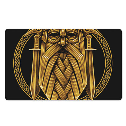 Gold Viking Norse God Odin Print Polyester Doormat