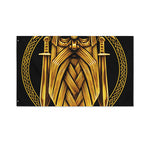 Gold Viking Norse God Odin Print Polyester Flag