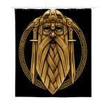 Gold Viking Norse God Odin Print Polyester Shower Curtain