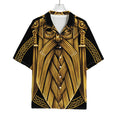 Gold Viking Norse God Odin Print Rayon Hawaiian Shirt