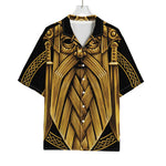 Gold Viking Norse God Odin Print Rayon Hawaiian Shirt