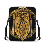 Gold Viking Norse God Odin Print Rectangular Crossbody Bag