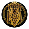 Gold Viking Norse God Odin Print Round Blanket
