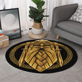 Gold Viking Norse God Odin Print Round Rug