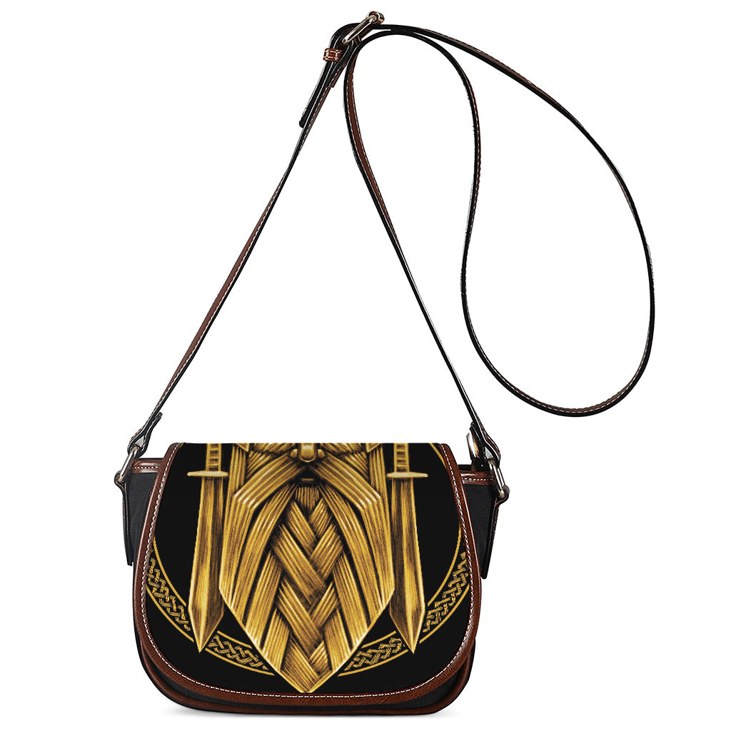 Gold Viking Norse God Odin Print Saddle Bag