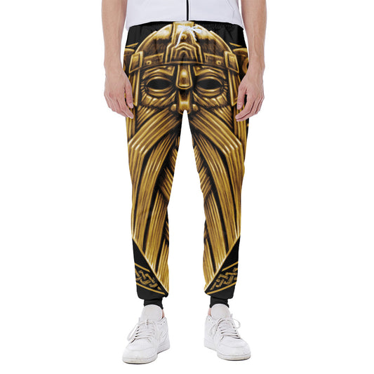 Gold Viking Norse God Odin Print Scuba Joggers