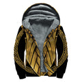 Gold Viking Norse God Odin Print Sherpa Lined Zip Up Hoodie