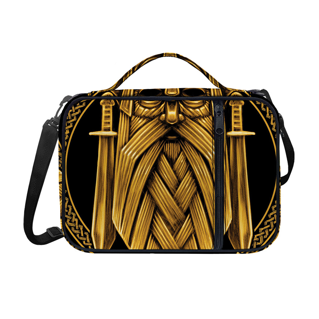 Gold Viking Norse God Odin Print Shoulder Strap Bible Bag