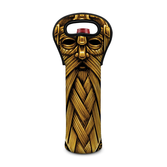 Gold Viking Norse God Odin Print Single Neoprene Wine Tote