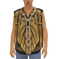Gold Viking Norse God Odin Print Sleeveless Baseball Jersey